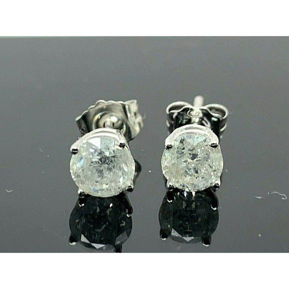 Diamond Earrings 0.80ctw 14kt White Gold Classic Studs